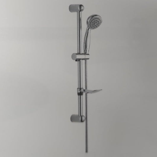 IMPALLI Saliscendi Doccia Regolabile Con Doccetta Flessibile E Portasapone Sali Scendi Per Doccia Diametro 25 Mm Asta Doccia Saliscendi Multifunzione Con Supporti Fissi Finitura Cromata