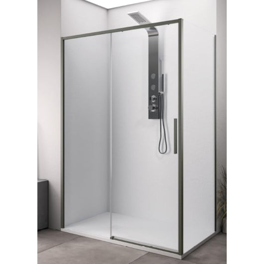IMPALLI Box Doccia H200 Cm Estensibile 137-140 Cm Cabina Doccia A Nicchia Anta Scorrevole Chiusura Magnetica Cristallo Temperato 6 Mm Trasparente Doppia Clip Sgancio (NICHEL SPAZZOLATO 140)