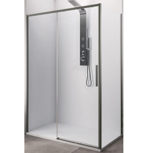 IMPALLI Box Doccia Angolare H200 Cm A Nicchia Estensibile 77,5-79 Cm 157-160 Cm Anta Fissa E Scorrevole Cristallo Temperato 6 Mm Finitura Cristallo Trasparente (NICHEL SPAZZOLATO 80X160)