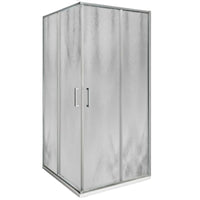 IMPALLI Box Doccia Angolare H200Cm Estensibile 67,5-69 Cm 97,5-99 Cm Cabina Doccia Ante Scorrevoli Cristallo Temperato 6 Mm Profili Cromo Lucido Modello Islanda (CINCILLA' 70X100)