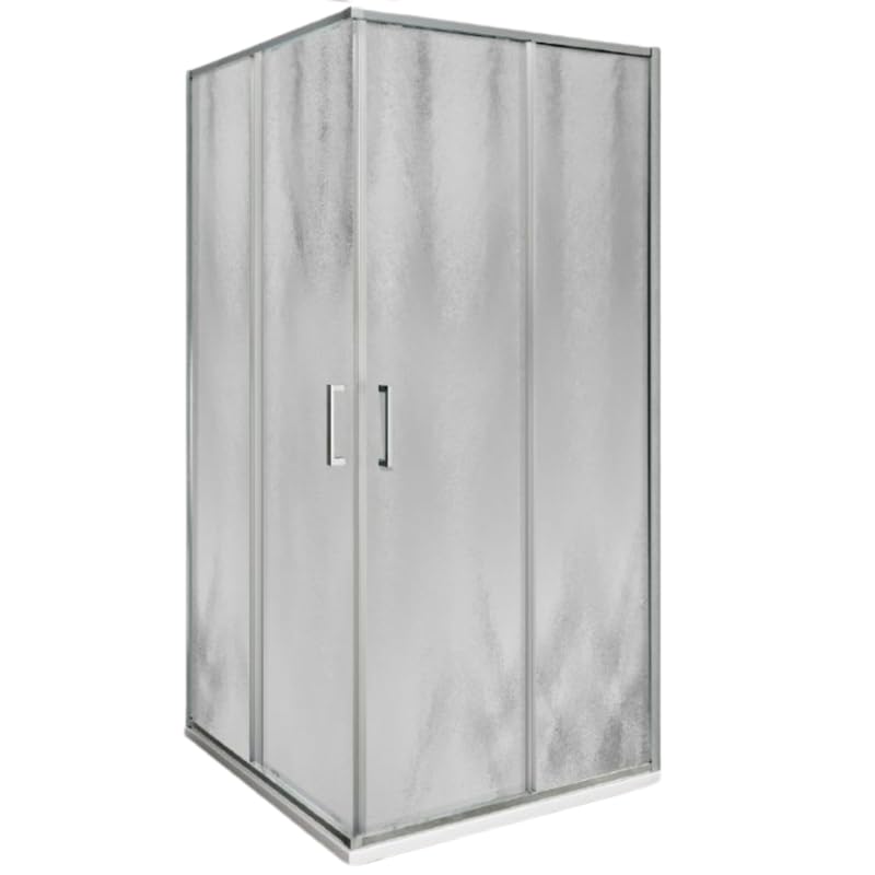 IMPALLI Box Doccia Angolare H200Cm Estensibile 67,5-69 Cm 97,5-99 Cm Cabina Doccia Ante Scorrevoli Cristallo Temperato 6 Mm Profili Cromo Lucido Modello Islanda (CINCILLA' 70X100)