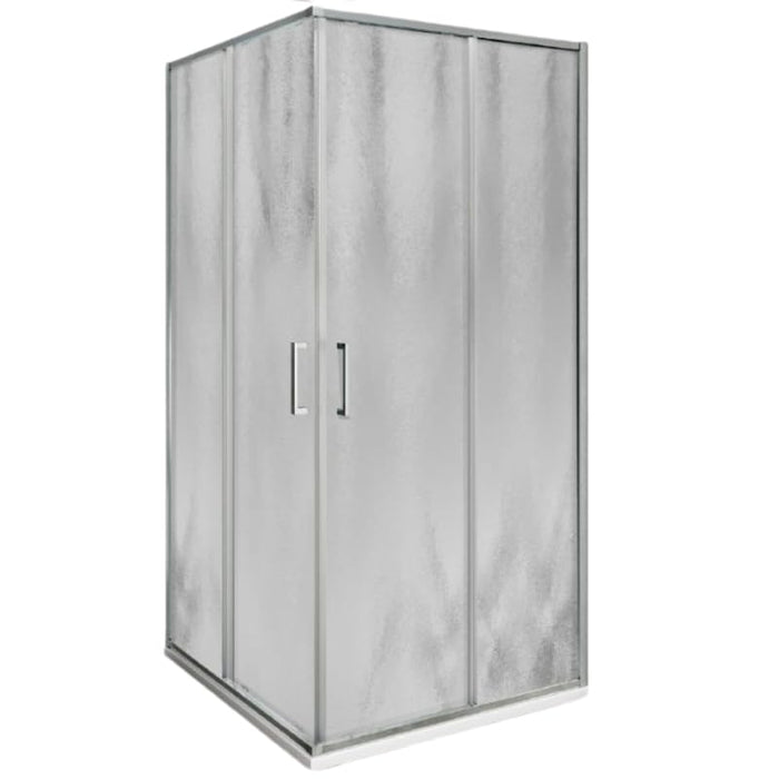 IMPALLI Box Doccia Angolare H200Cm Estensibile 77,5-79 Cm 97,5-99 Cm Cabina Doccia Ante Scorrevoli Cristallo Temperato 6 Mm Profili Cromo Lucido Modello Islanda (CINCILLA' 80X100)