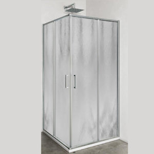 IMPALLI Box Doccia Angolare H200Cm Estensibile 77,5-79 Cm 97,5-99 Cm Cabina Doccia Ante Scorrevoli Cristallo Temperato 6 Mm Profili Cromo Lucido Modello Islanda (CINCILLA' 80X100)