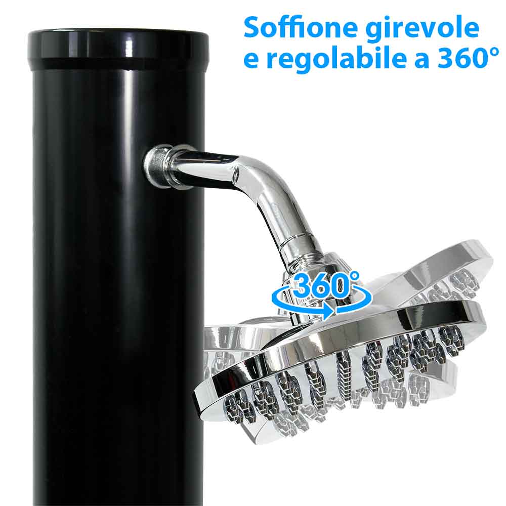 Doccia Solare da Giardino 20 LT con Lava Piedi e Miscelatore per Esterno Piscina