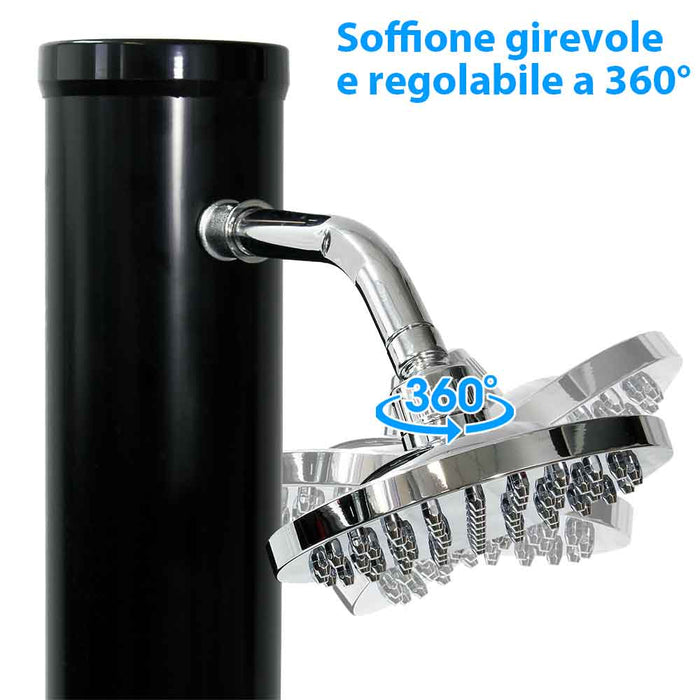 Doccia Solare da Giardino 20 LT con Lava Piedi e Miscelatore per Esterno Piscina