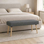Panchina trapuntata a canale Grigio Scuro 110 x 40 x 46 cm 42038488