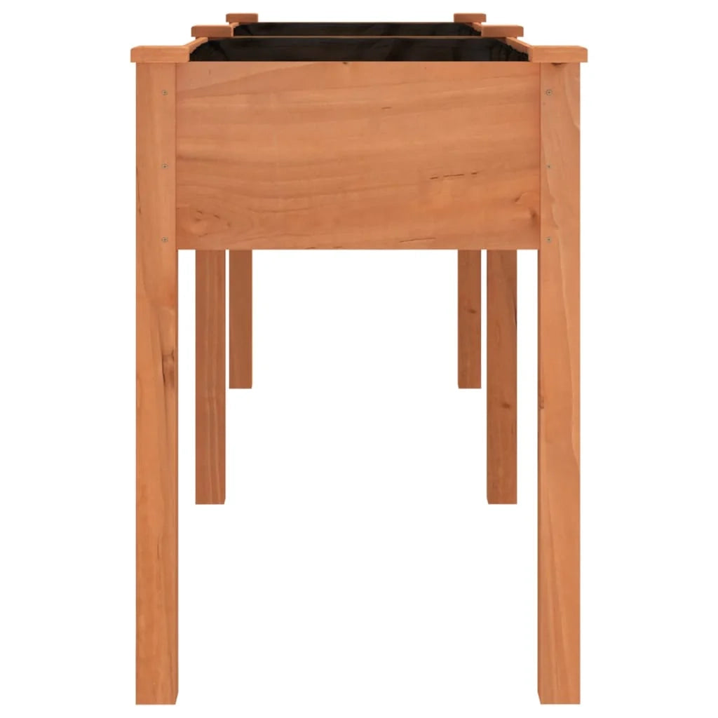 Aiuola rialzata/fioriera con rivestimento 203 x 53 x 76 cm legno massello di abete marrone 02_0038129