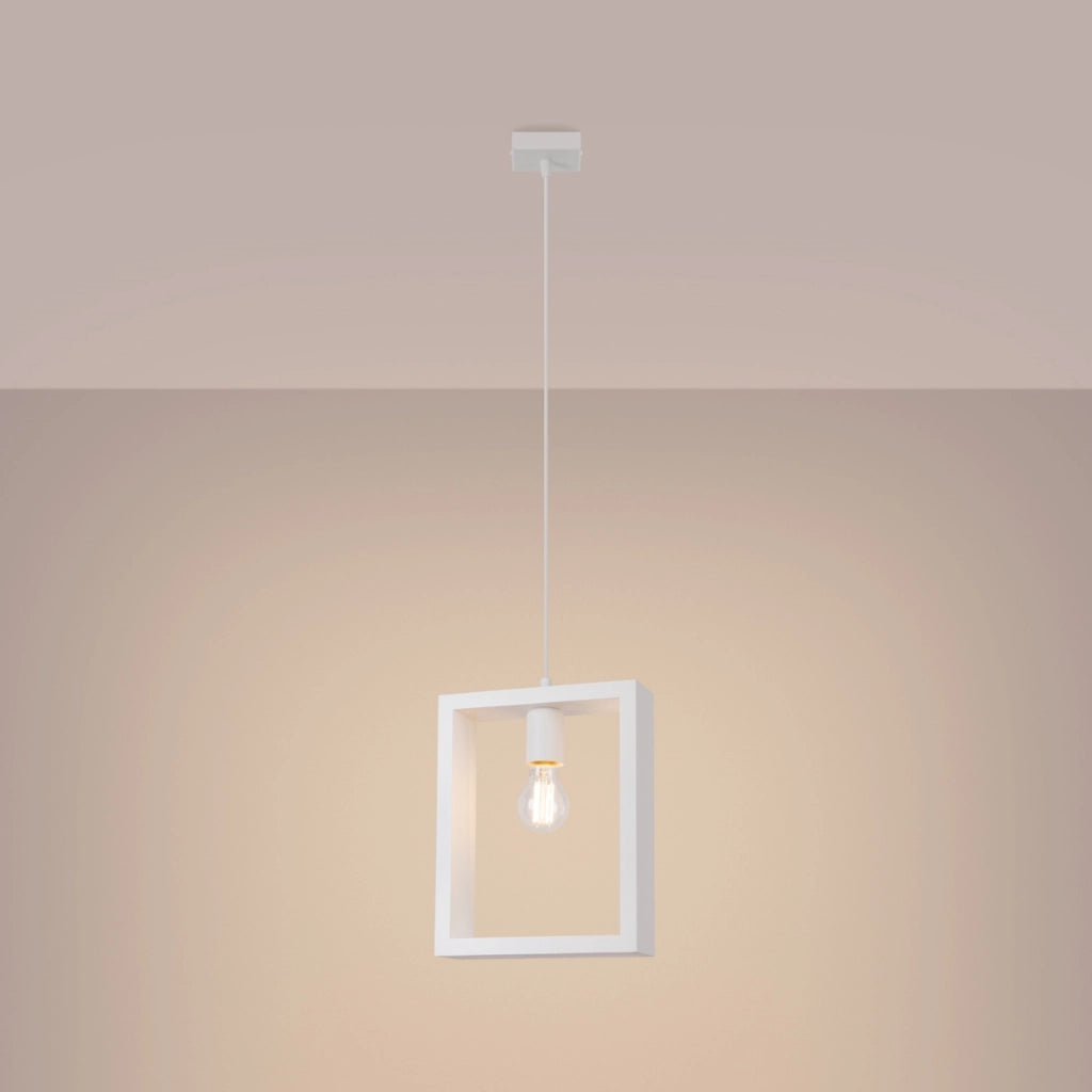 Lampada a sospensione CELARO bianca legno E27 Pure Lume