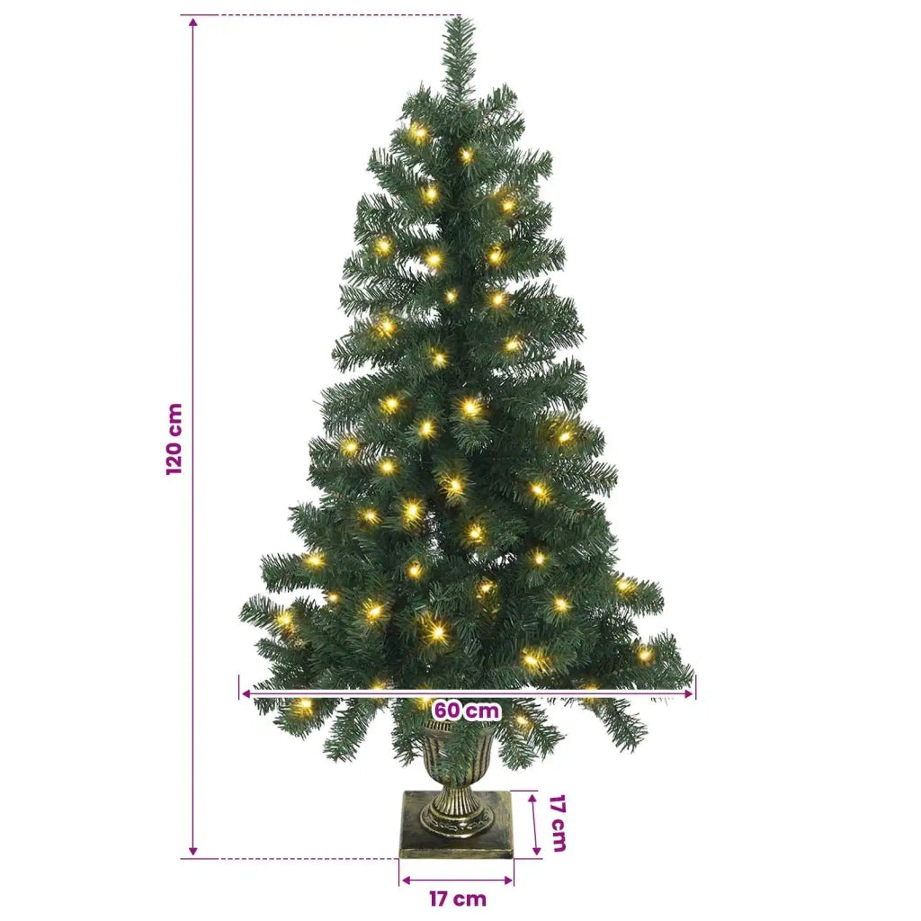 Albero di Natale Mini 120 cm 100 LED Bianco caldo PVC Verde 42056937