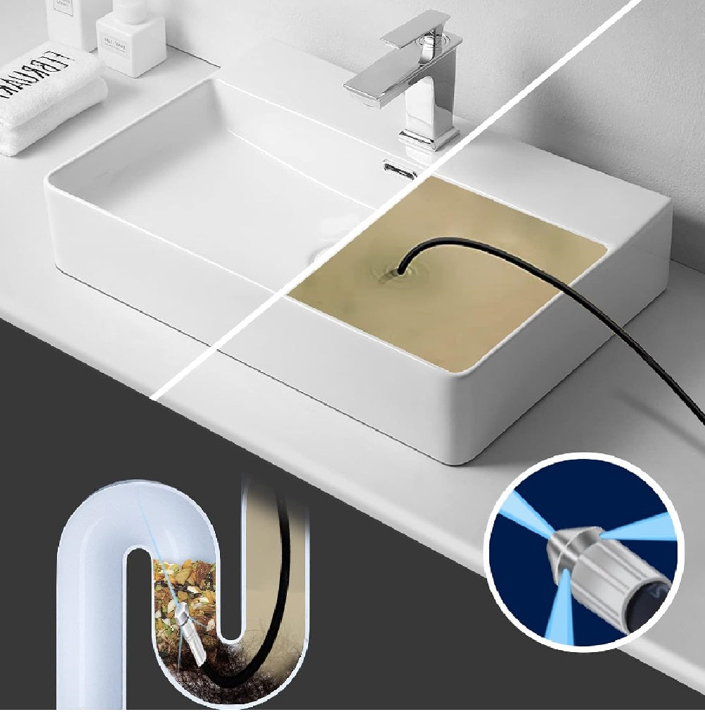 Micro Sonda Sturatubi per Idropulitrice 30mt 200Bar 5Adattatori e Borsa Antipiega