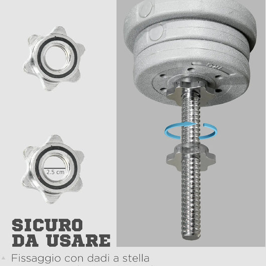 Bilanciere da Squat Sollevamenti per Pesi da Ø2.5 cm MAX 100kg In Acciaio Ø2.5x170cm