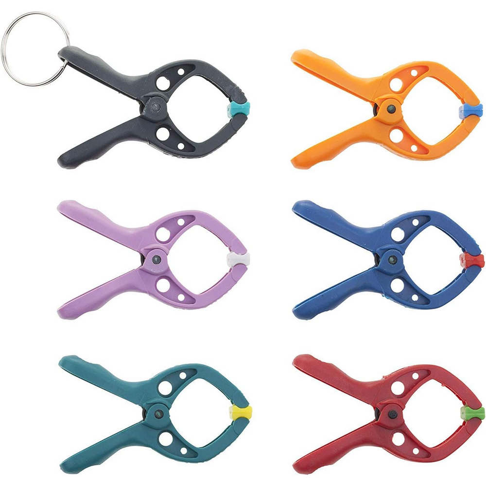 Set 6 Morsetti a Molla Mini 20 mm Portachiavi Wolfcraft