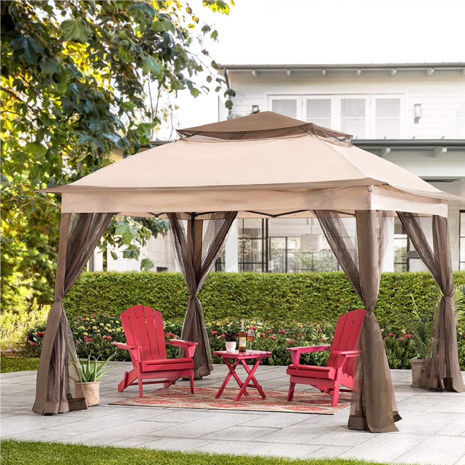 Gazebo da Giardino Pieghevole 3x3 con Zanzariere, Air Vent e Borsa per trasporto