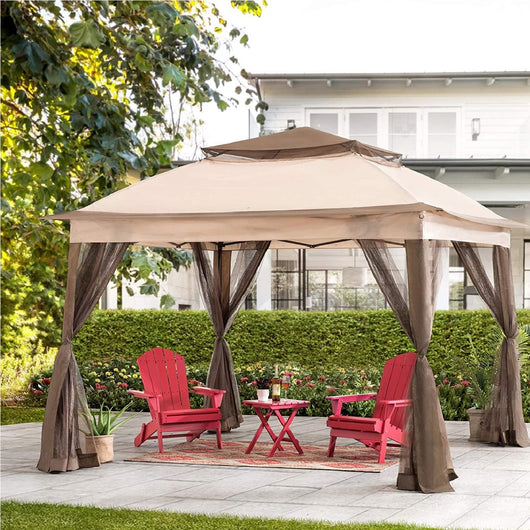 Gazebo da Giardino Pieghevole 3x3 con Zanzariere, Air Vent e Borsa per trasporto