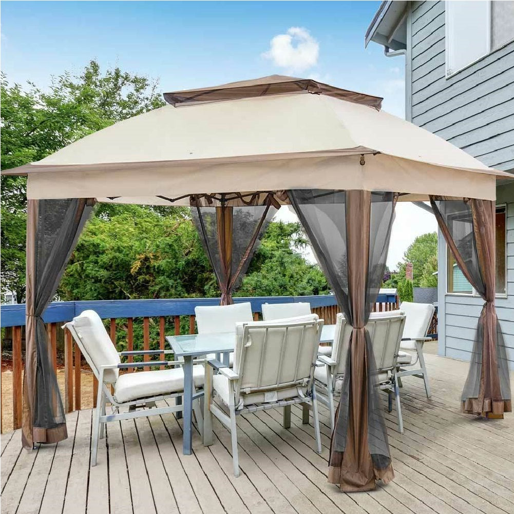 Gazebo da Giardino Pieghevole 3x3 con Zanzariere, Air Vent e Borsa per trasporto