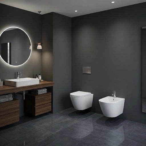 Sanitari sospesi opaco FEELING Rak Ceramics: vaso, bidet, copriwater soft-close Bianco Opaco