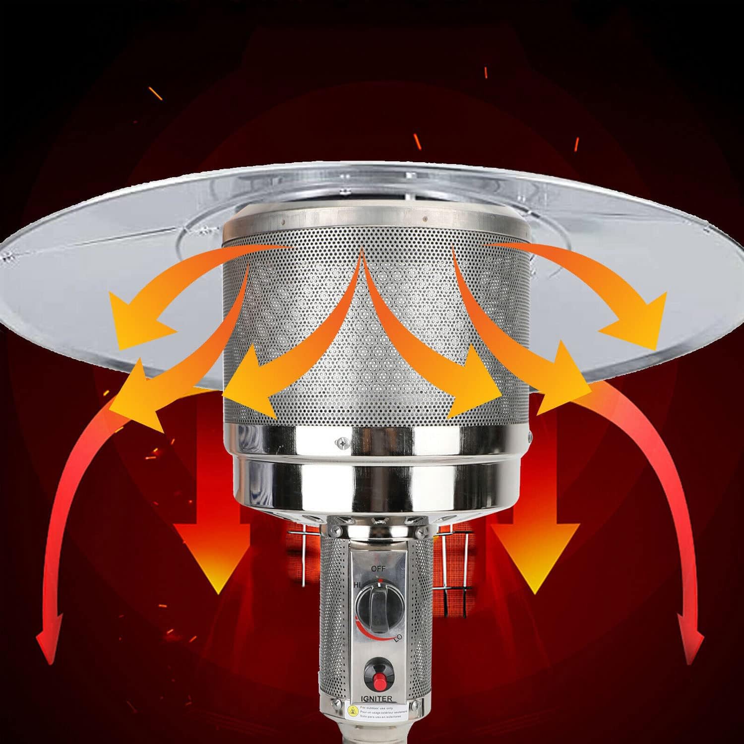 Marvin Ricambio Deflettore per Stufa a Fungo, Scudo Riflettente in Alluminio per Riscaldamento Esterno, Accessori per Di