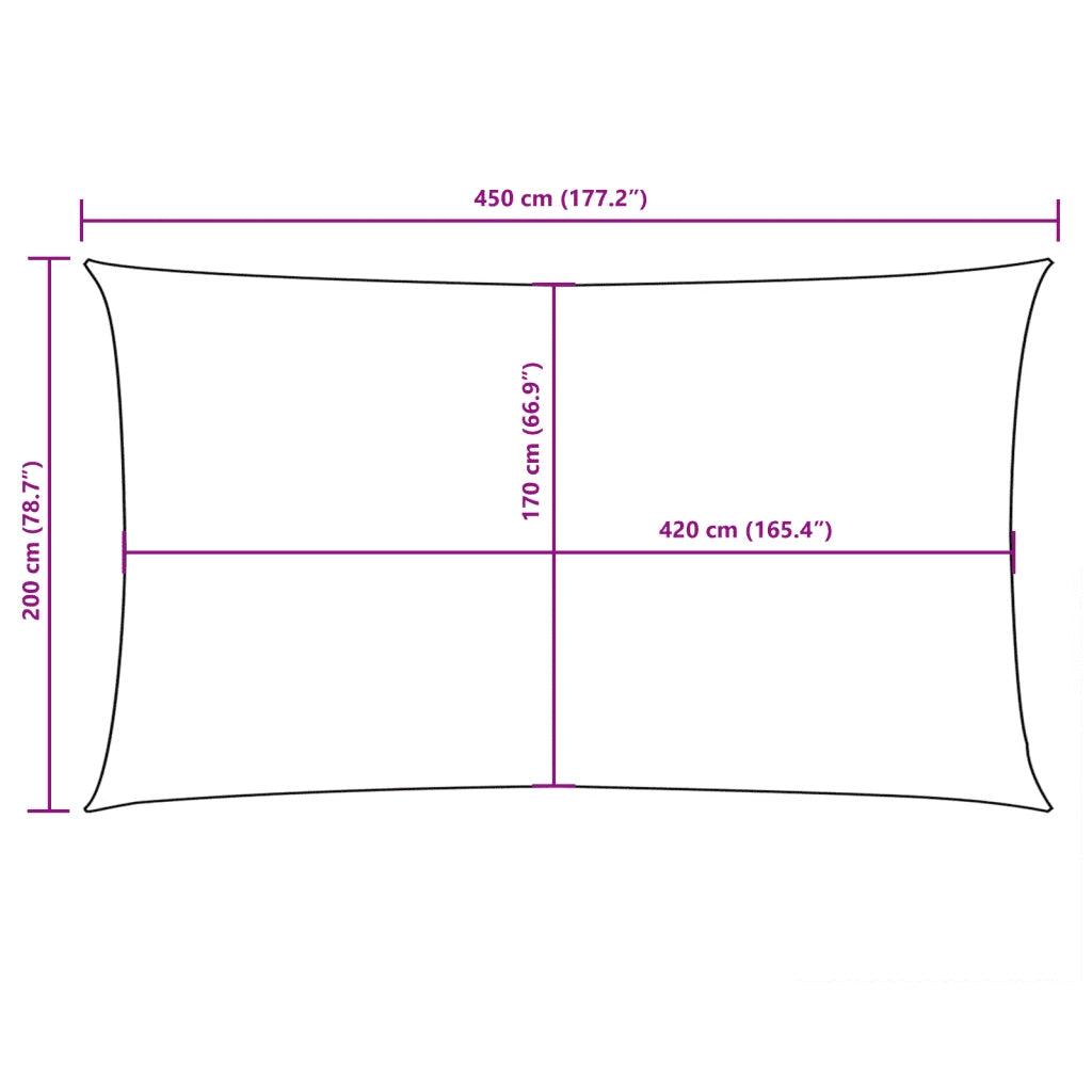 Parasole a vela | Telo Ombra | Vela da ombra Oxford Rettangolare 2x4,5 m Nero