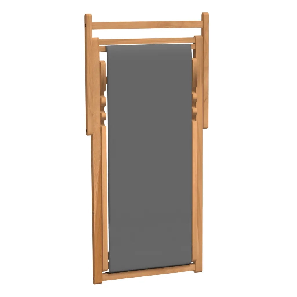 Sedia da Giardino | Sedia da Spiaggia Pieghevole in Legno Massello di Teak Grigia