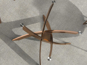 Tavolo da pranzo rettangolare in vetro temperato e acciaio rosa