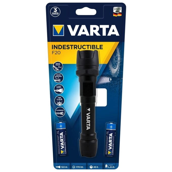 Varta INDESTRUCTIBLE F20 Torcia a mano Nero LED