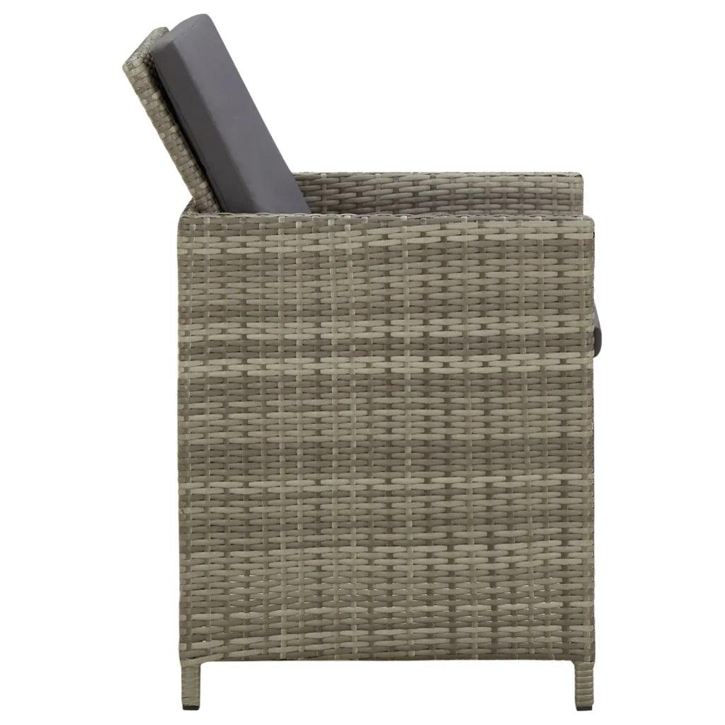 Sedie da Giardino 4 pz con Cuscini in Polyrattan Grigio 316747