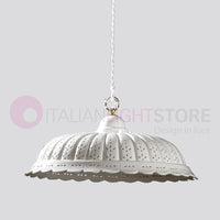 POMARANCE Sospensione Ceramica Bianca d. 42 Rustica Country