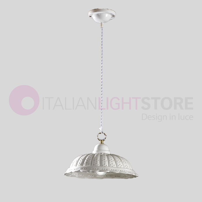 POMARANCE Sospensione Ceramica Bianca Traforata d. 32