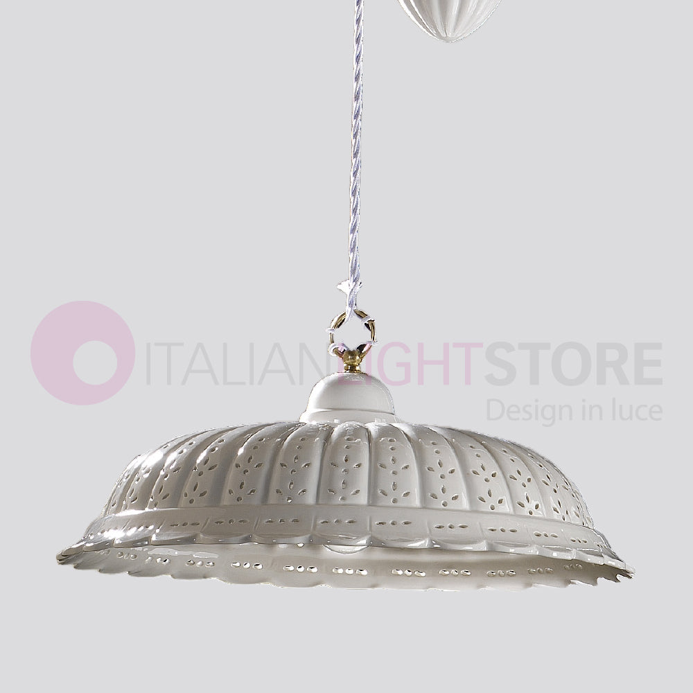 POMARANCE Saliscendi Ceramica Bianca d. 42 Rustica Country