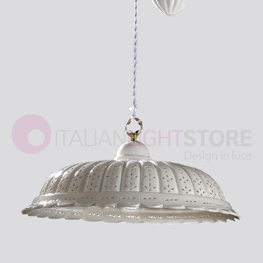 POMARANCE Saliscendi Ceramica Bianca d. 42 Rustica Country