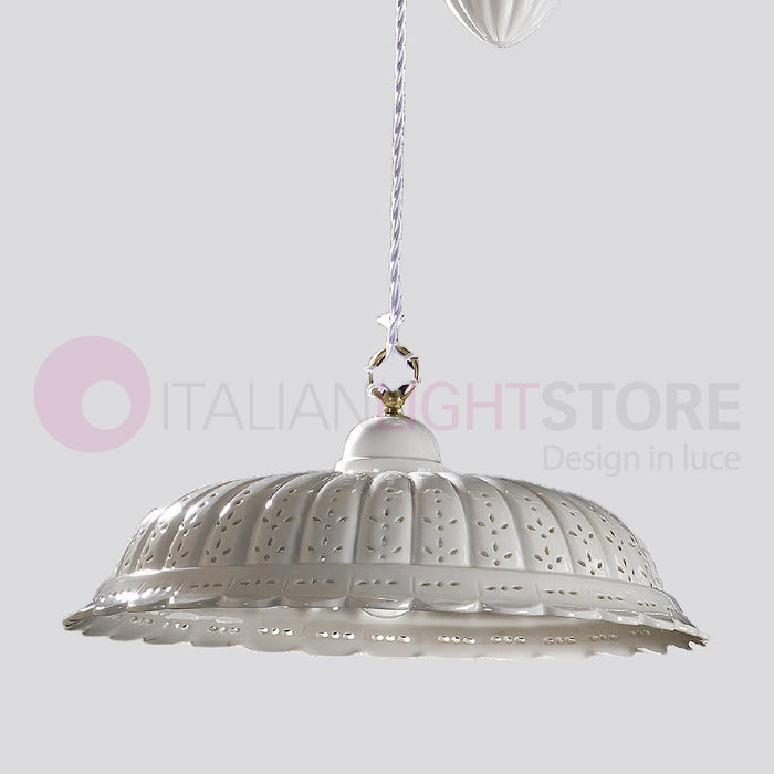 POMARANCE Saliscendi Ceramica Bianca d. 42 Rustica Country