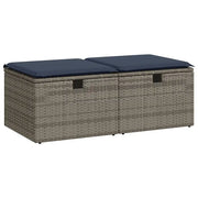Set Divano Giardino 2 pz | Set Salotto da Giardino con Cuscini Grigio Polyrattan Acacia