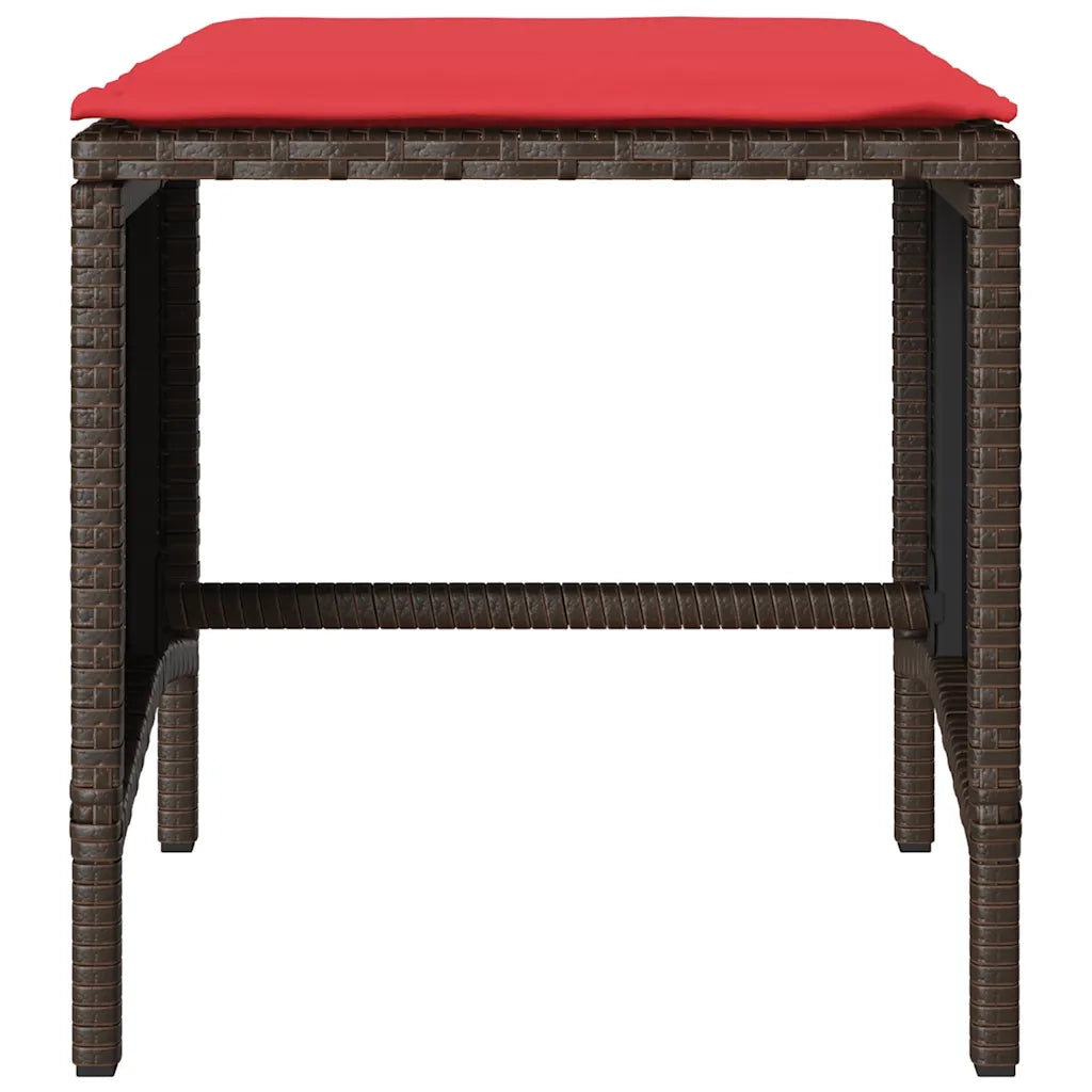 Set Divano da Giardino 4 pz con Cuscini Marrone in Polyrattan 366366