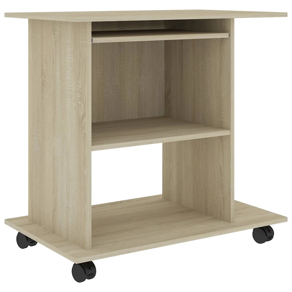 Scrivania Computer Rovere Sonoma 80x50x75 cm Legno Multistrato 802897