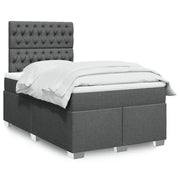 Giroletto a Molle con Materasso Grigio Scuro 120x200 cm Tessuto 3290463