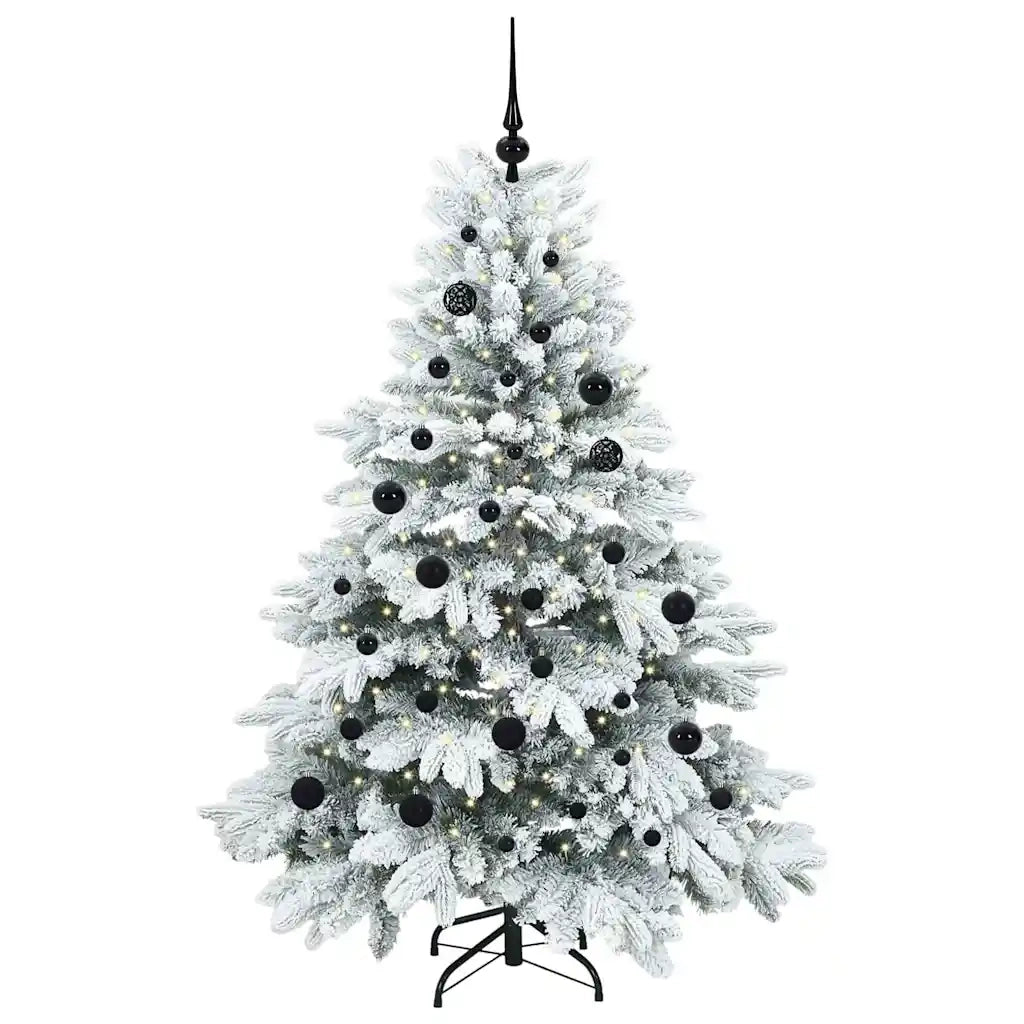 Albero di Natale | Decorazioni natalizie artificiale con 150 LED Bianco 150 cm PE e PVC