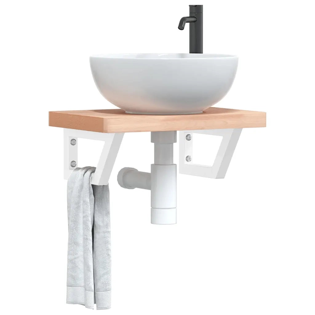 Reggimensole per Lavabo 2 pz-Supporti per mensole a muro Bianche Trapezio in Acciaio 224790