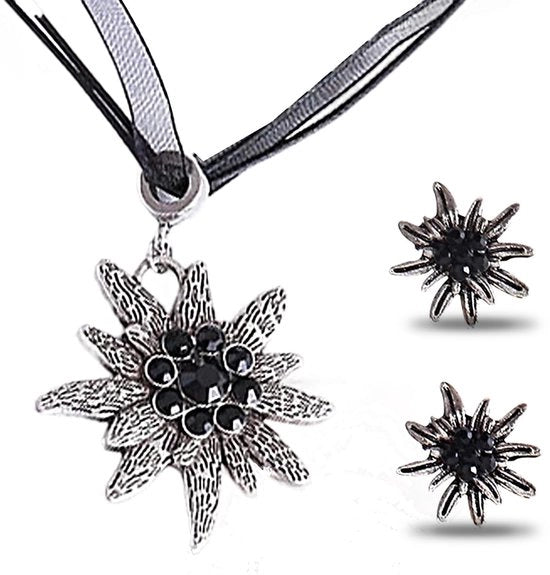 Set di catenelle per abbigliamento esclusive decorazioni in stile bavarese - Set di decorazioni - Accessori - Edelweiss - Catenella regolabile - Acciaio laminato - Set di decorazioni