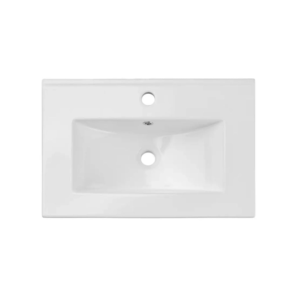 Lavabo da incasso FLOW 60 cm ceramica bianco lucido design rettangolare