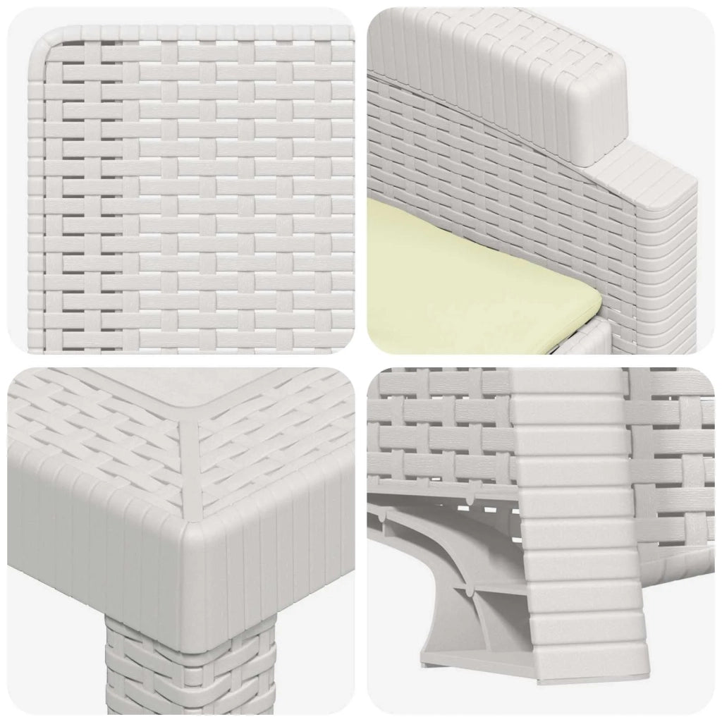 Set da Pranzo per Giardino 5 pz Bianco e Crema PP 3430127
