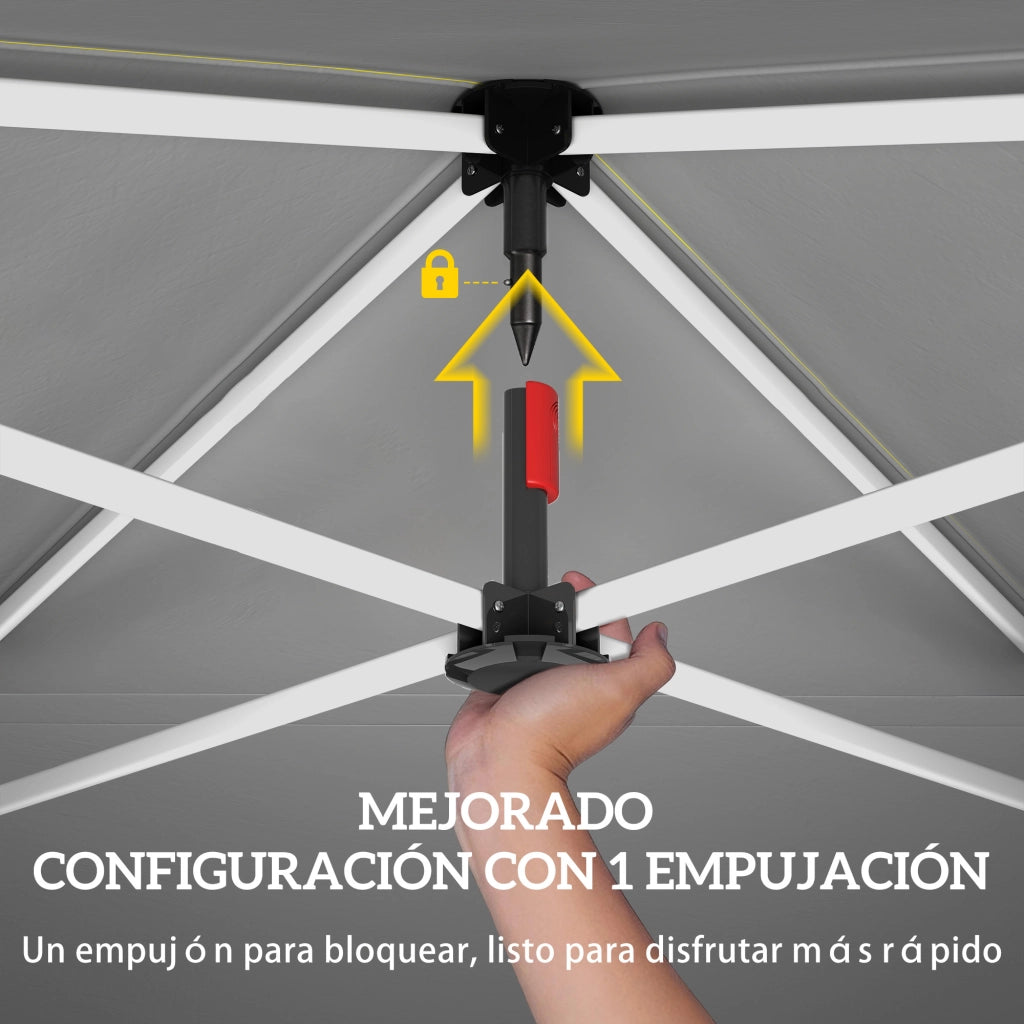 Carpa Pieghevole 3x3 m ¨C zephmum ¨C Verde con Pared Lateral UPF50+