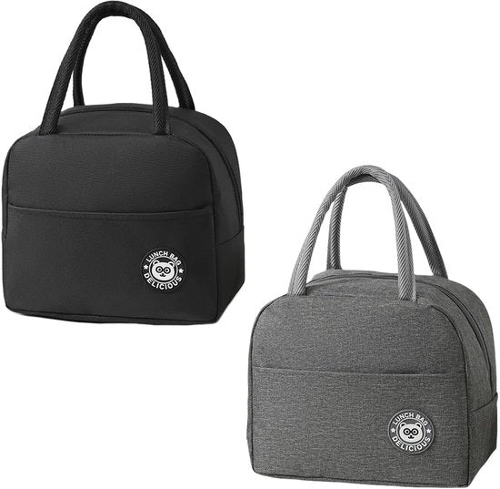 Imballaggio con 2 piccole ciotole termiche, tazze termiche per cibo, tazze per cibo per lavoro, tazze per pranzo per bambini, tazze per pranzo, tazze per pranzo per adulti, tazze unisex per cibo per ufficio, scuola, esterno, picnic (nero, grigio)