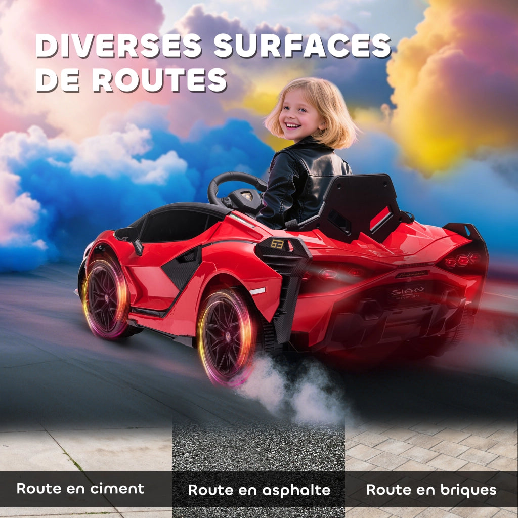 Auto elettrica Lamborghini Sian per Bambini 12V con Telecomando 2.4G ¨C zephmum ¨C Rosso