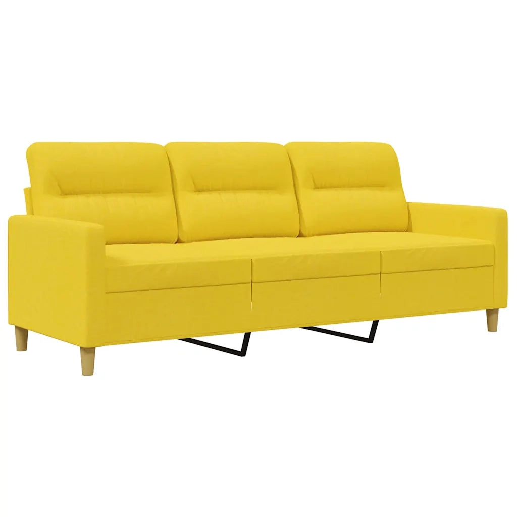 Divano a 3 Posti Giallo Chiaro 180 cm in Tessuto 359248