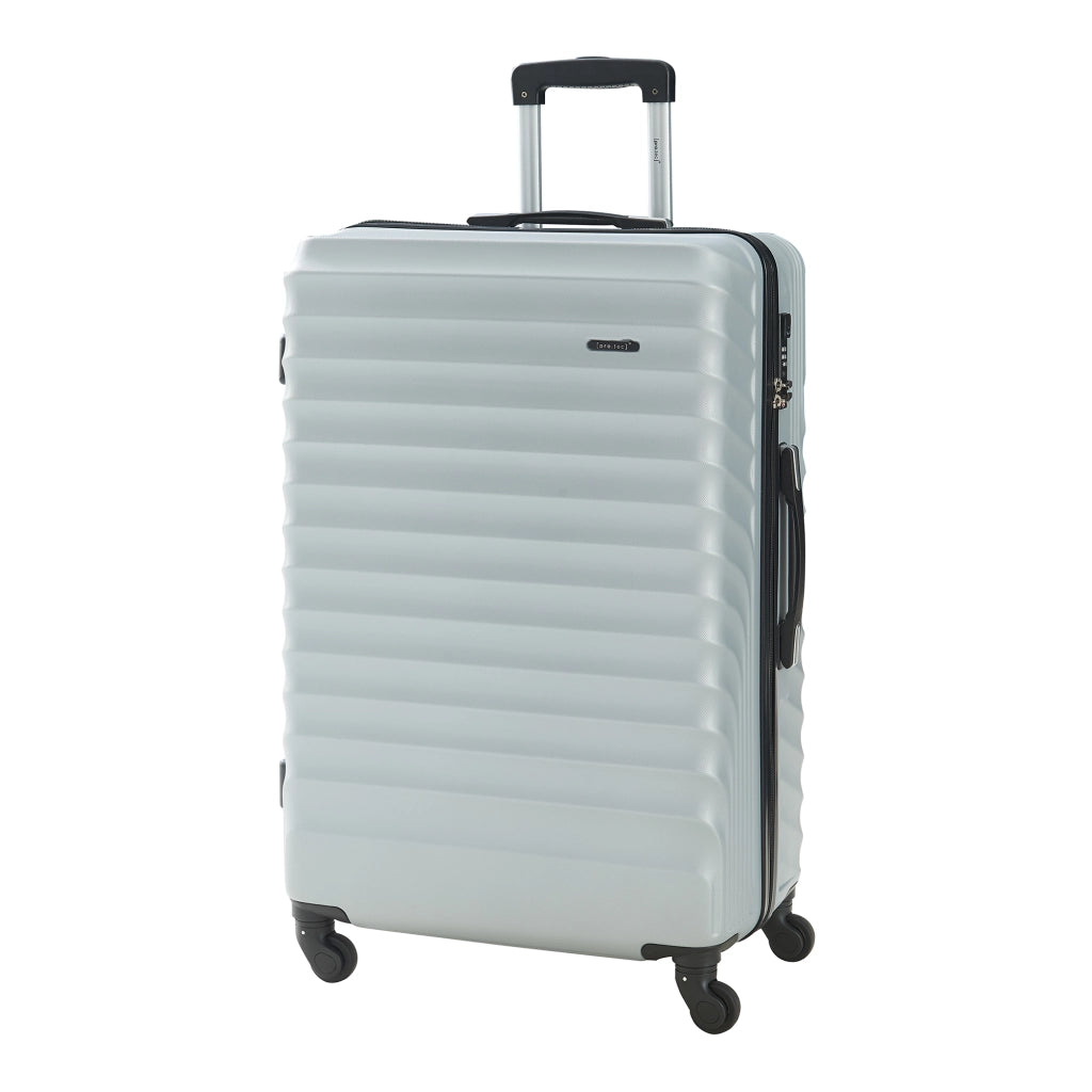Set Trolley Pona di 3 Valigie Rigide in Misure S/M/L - Grigio Chiaro pro.tec
