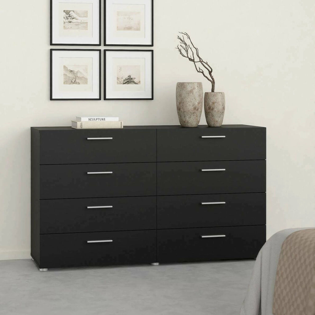 Credenza Phethai, Buffet da soggiorno, Madia da salotto, Dispensa da cucina, 140x40 h82 cm, Nero