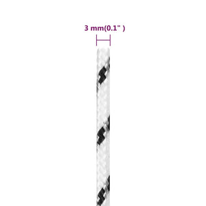 Corda Intrecciata per Barca Bianca 3mm x 25m Poliestere 152746