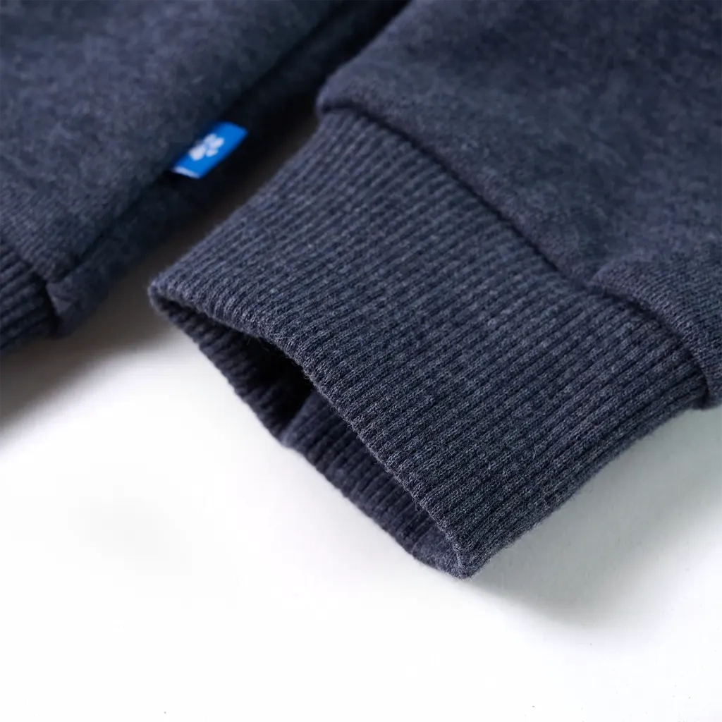 Felpa con Cappuccio e Cerniera per Bambini Blu Scuro M¨¦lange 128