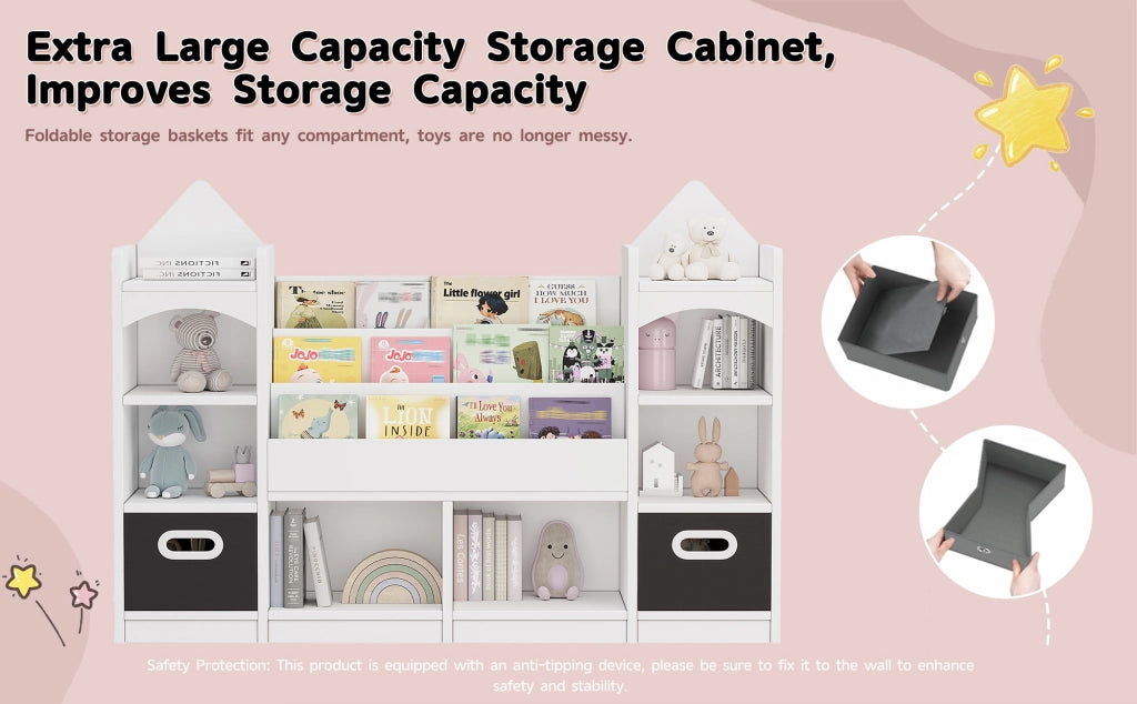 Libreria per bambini con ripiani ¨C Minimal ¨C Bianca in legno multistrato 130x30x90cm