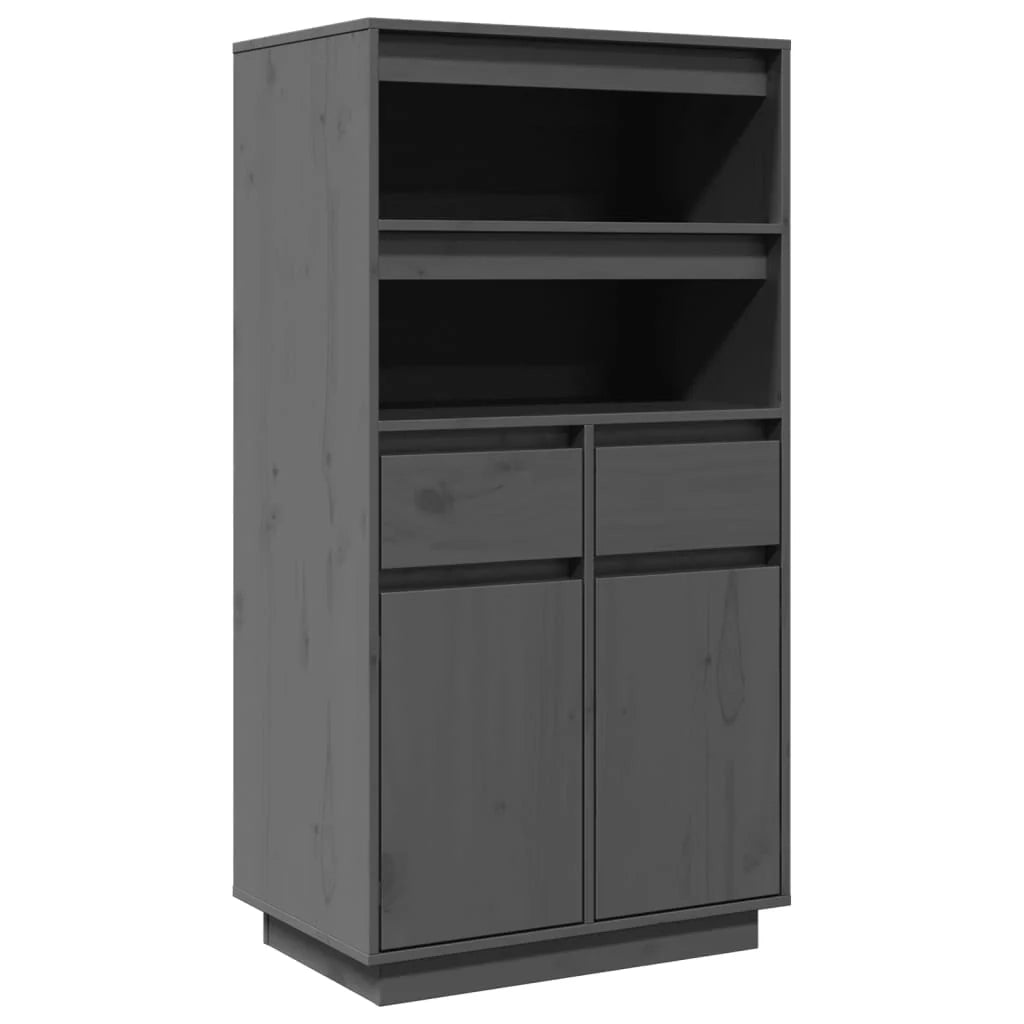 Buffet credenza cassettiera armadio mobile contenitore organizer cucina soggiorno salotto alto 60 x 40 x 116,5 cm legno di pino massiccio grigio 02_0034227